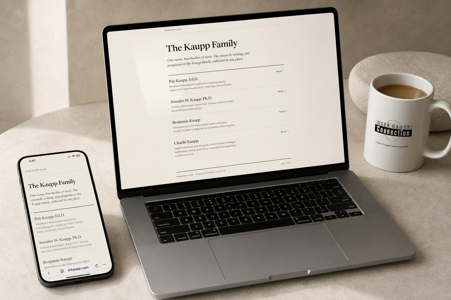 The Kaupp Archive: a twenty-year-old family domain rebuilt as a fast static professional archive
